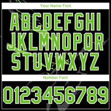 Load image into Gallery viewer, Custom Black Neon Green-White 3D Pattern Design Lightning Authentic Baseball Jersey