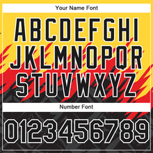 Load image into Gallery viewer, Custom Yellow Black-White 3D Pattern Design Abstract Shape Authentic Baseball Jersey