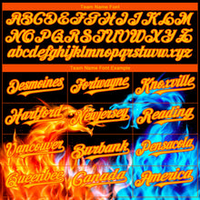 Load image into Gallery viewer, Custom Black Yellow-Orange 3D Pattern Design Fire Dragon Authentic Baseball Jersey