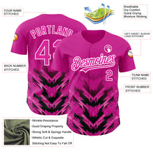 Load image into Gallery viewer, Custom Deep Pink Black-White 3D Pattern Design Abstract Arrow Authentic Baseball Jersey