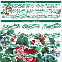 Load image into Gallery viewer, Custom White Kelly Green 3D Pattern Design Animal Butterfly And Flower Authentic Baseball Jersey