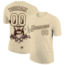 Load image into Gallery viewer, Custom Cream Black 3D Pattern Design Cowboy Performance T-Shirt