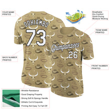 Load image into Gallery viewer, Custom Vegas Gold White Black 3D Pattern Design Cowboy Accessory Performance T-Shirt