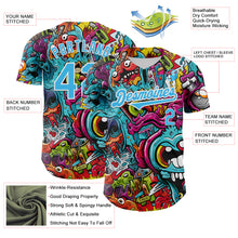 Load image into Gallery viewer, Custom White Sky Blue 3D Pattern Design Rave Psychedelic Authentic Baseball Jersey