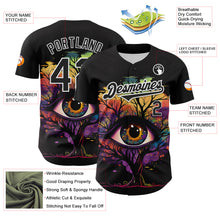 Load image into Gallery viewer, Custom Black White 3D Pattern Design Rave Tree With Eye Authentic Baseball Jersey