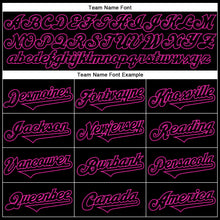 Load image into Gallery viewer, Custom Black Deep Pink 3D Pattern Design Rave Monster Authentic Baseball Jersey