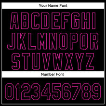 Load image into Gallery viewer, Custom Black Deep Pink 3D Pattern Design Rave Monster Authentic Baseball Jersey