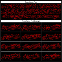 Load image into Gallery viewer, Custom Black Red 3D Pattern Design Rave Bloody Handprint Authentic Baseball Jersey