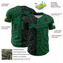 Load image into Gallery viewer, Custom Kelly Green Black 3D Pattern Design Rave Halloween Pumpkin Authentic Baseball Jersey