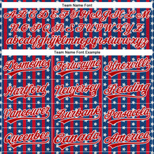 Load image into Gallery viewer, Custom Royal Red-White 3D American Flag Stars Authentic Baseball Jersey