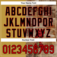 Load image into Gallery viewer, Custom Old Gold Red-Black 3D Pattern Design Gothic Style Rose Authentic Baseball Jersey