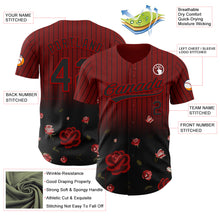 Load image into Gallery viewer, Custom Crimson Black-Red 3D Pattern Design Gothic Style Rose Authentic Baseball Jersey