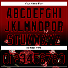 Load image into Gallery viewer, Custom Crimson Black-Red 3D Pattern Design Gothic Style Rose Authentic Baseball Jersey