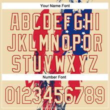 Load image into Gallery viewer, Custom Cream Red-Royal 3D Pattern Design American Spirit American Eagle And Stars Authentic Baseball Jersey