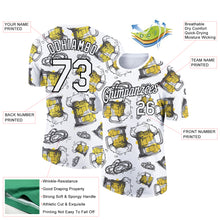 Load image into Gallery viewer, Custom White Black 3D Pattern Design Oktoberfest Beer Festival Performance T-Shirt