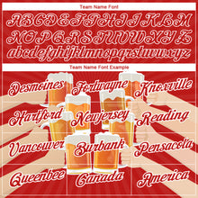 Load image into Gallery viewer, Custom Fire Red White 3D Pattern Design Beer Performance T-Shirt