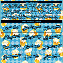 Load image into Gallery viewer, Custom Sky Blue Black 3D Pattern Design Beer Performance T-Shirt