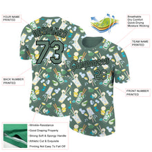 Load image into Gallery viewer, Custom Olive Black 3D Pattern Design Summer Cold Drink Performance T-Shirt