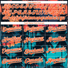 Load image into Gallery viewer, Custom Black Orange-White 3D Pattern Design Tropical Hawaii Palms Trees Authentic Baseball Jersey