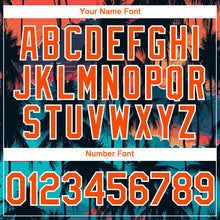 Load image into Gallery viewer, Custom Black Orange-White 3D Pattern Design Tropical Hawaii Palms Trees Authentic Baseball Jersey