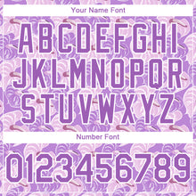 Load image into Gallery viewer, Custom Light Purple White 3D Pattern Design Tropical Anthurium Flower Authentic Baseball Jersey