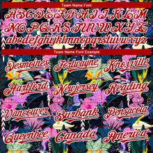 Load image into Gallery viewer, Custom Black Red-White 3D Pattern Design Tropical Anthurium Flower Authentic Baseball Jersey