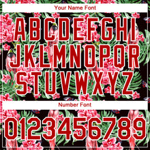 Load image into Gallery viewer, Custom Black Red-White 3D Pattern Design Tropical Plant And Bird Authentic Baseball Jersey