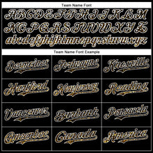 Load image into Gallery viewer, Custom Black Old Gold-White 3D Pattern Design Abstract Colorful Glittering Dot Authentic Baseball Jersey