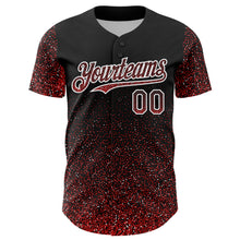 Load image into Gallery viewer, Custom Black Red-White 3D Pattern Design Abstract Colorful Glittering Dot Authentic Baseball Jersey