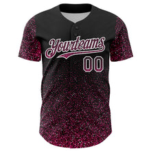 Load image into Gallery viewer, Custom Black Pink-White 3D Pattern Design Abstract Colorful Glittering Dot Authentic Baseball Jersey