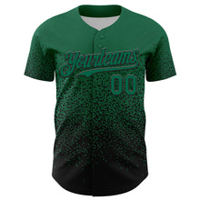 Load image into Gallery viewer, Custom Kelly Green Black 3D Pattern Design Gradient Style Irregular Shape Authentic Baseball Jersey