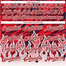 Load image into Gallery viewer, Custom Red Black-White 3D Pattern Design Flame Authentic Baseball Jersey