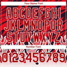 Load image into Gallery viewer, Custom Red Black-White 3D Pattern Design Flame Authentic Baseball Jersey