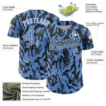 Load image into Gallery viewer, Custom Light Blue Black-White 3D Pattern Design Abstract Fluid Authentic Baseball Jersey