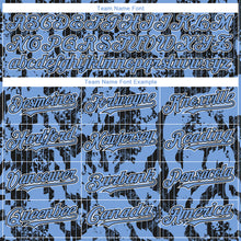 Load image into Gallery viewer, Custom Light Blue Black-White 3D Pattern Design Abstract Fluid Authentic Baseball Jersey