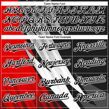 Load image into Gallery viewer, Custom Black Red-White 3D Pattern Design Geometric Shape Authentic Baseball Jersey