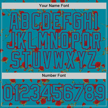 Load image into Gallery viewer, Custom Teal Maroon 3D Pattern Design Gothic Style Rose Authentic Baseball Jersey