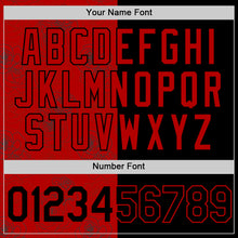 Load image into Gallery viewer, Custom Red Black 3D Pattern Design Gothic Style Rose Authentic Baseball Jersey