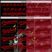 Load image into Gallery viewer, Custom Crimson Black-Red 3D Pattern Design Gothic Style Gun With Rose Authentic Baseball Jersey