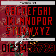 Load image into Gallery viewer, Custom Crimson Black-Red 3D Pattern Design Gothic Style Gun With Rose Authentic Baseball Jersey