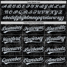 Load image into Gallery viewer, Custom Black Silver 3D Pattern Design Gothic Style Rose Authentic Baseball Jersey