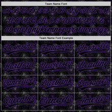 Load image into Gallery viewer, Custom Black Purple 3D Pattern Design Gothic Style Rose Authentic Baseball Jersey