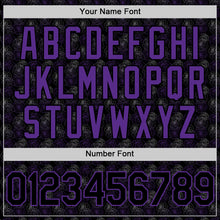 Load image into Gallery viewer, Custom Black Purple 3D Pattern Design Gothic Style Rose Authentic Baseball Jersey