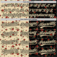 Load image into Gallery viewer, Custom Black Cream 3D Pattern Design Gothic Style Rose Authentic Baseball Jersey