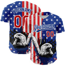 Load image into Gallery viewer, Custom White Red-Royal 3D American Flag Eagle And Star Authentic Baseball Jersey