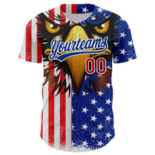 Load image into Gallery viewer, Custom White Red-Royal 3D American Flag Eagle And Star Authentic Baseball Jersey