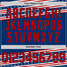 Load image into Gallery viewer, Custom US Navy Blue Red 3D American Flag And Star Authentic Baseball Jersey