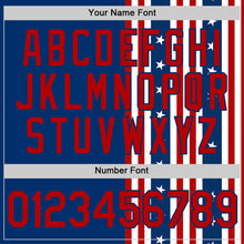 Load image into Gallery viewer, Custom US Navy Blue Red 3D American Flag And Star Authentic Baseball Jersey