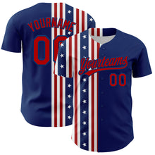 Load image into Gallery viewer, Custom US Navy Blue Red 3D American Flag And Star Authentic Baseball Jersey
