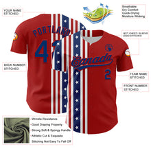 Load image into Gallery viewer, Custom Red US Navy Blue 3D American Flag And Star Authentic Baseball Jersey